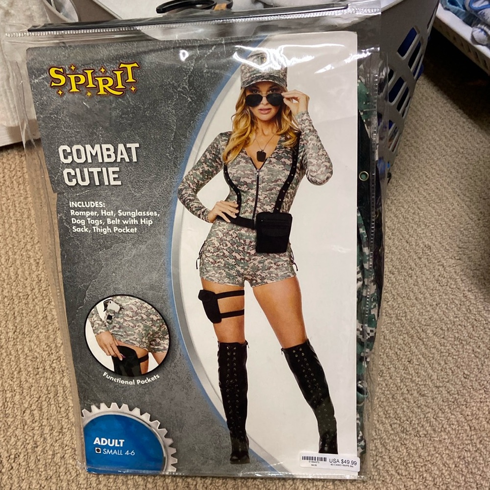 Spirit Halloween Combat Cutie Halloween Costume Size Small. EUC